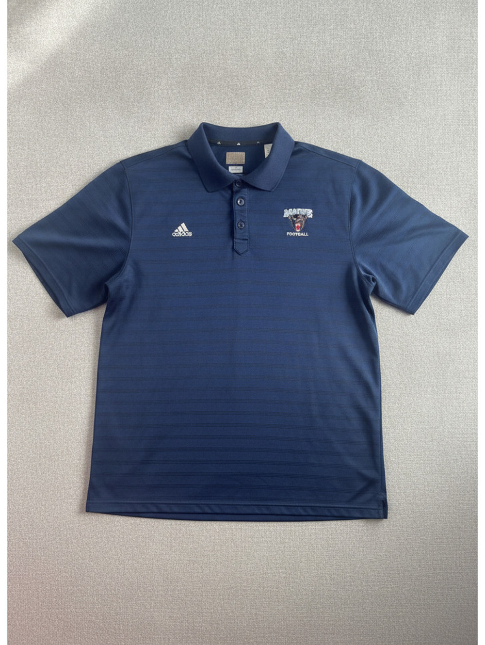 Adidas University of Maine Football Navy Blue Polo Shirt Men's Size Medium